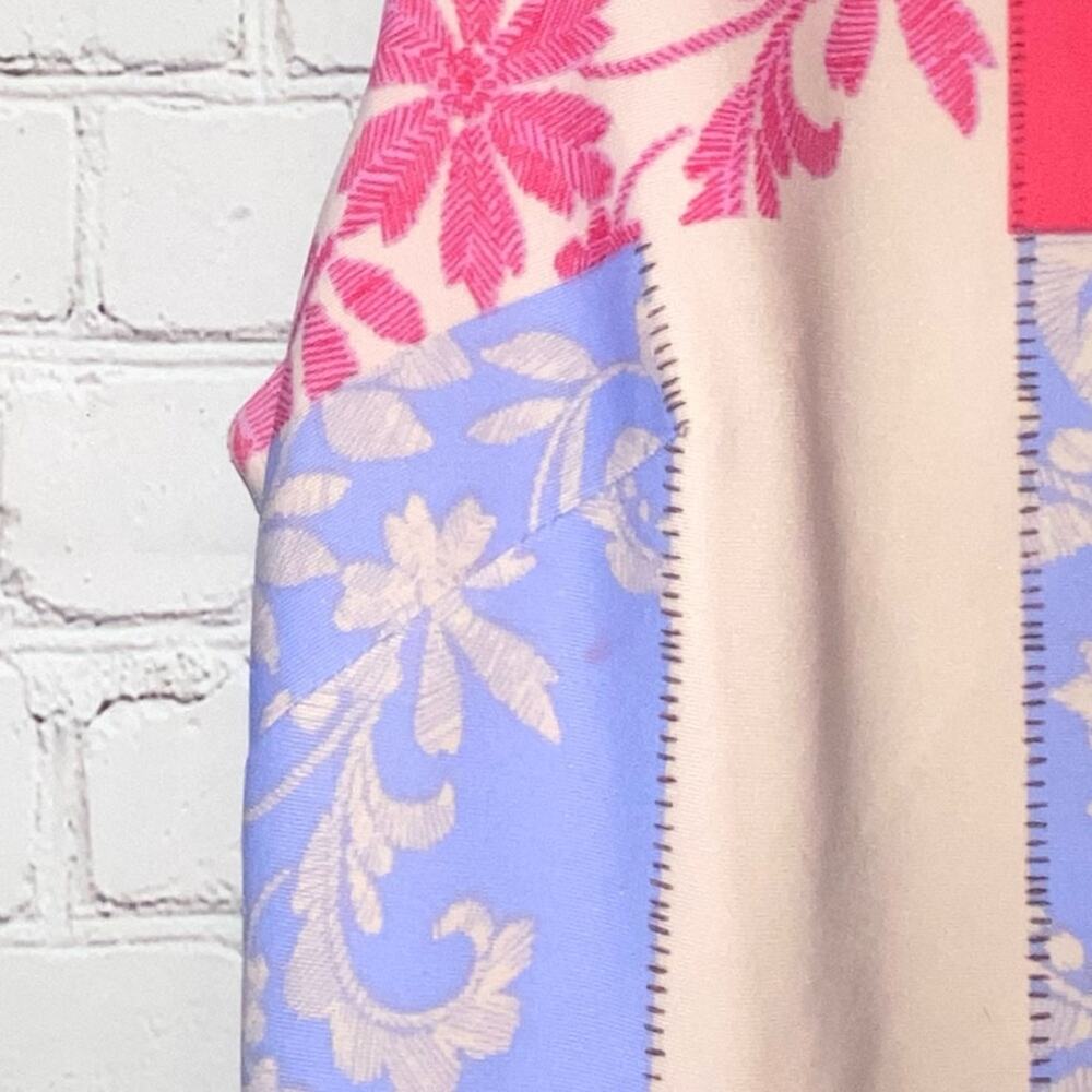 Just Taylor Patchwork Floral Shift Dress Pastel Sleeveless Size 2 - Picture 6 of 6
